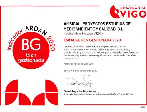 AMBICAL OBTIENE EL CERTIFICADO ARDAN “EMPRESA BIEN GESTIONADA 2020”